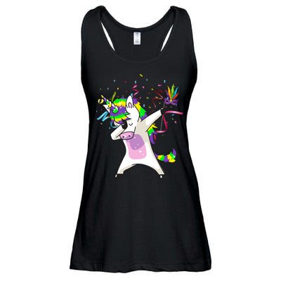 Mardi Gras Unicorn Celebration Ladies Essential Flowy Tank
