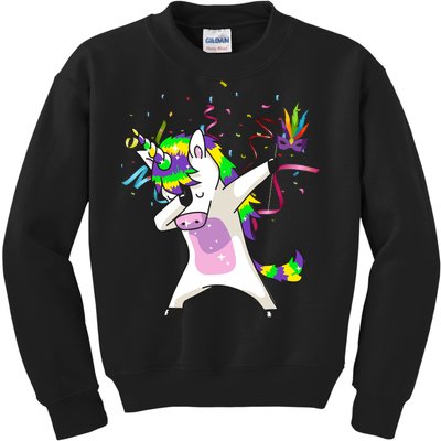 Mardi Gras Unicorn Celebration Kids Sweatshirt