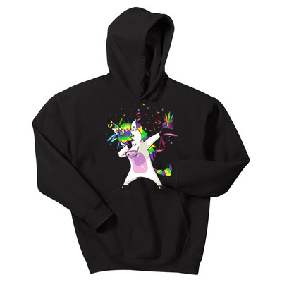 Mardi Gras Unicorn Celebration Kids Hoodie