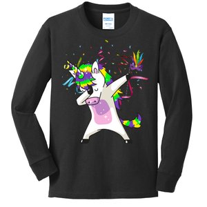 Mardi Gras Unicorn Celebration Kids Long Sleeve Shirt