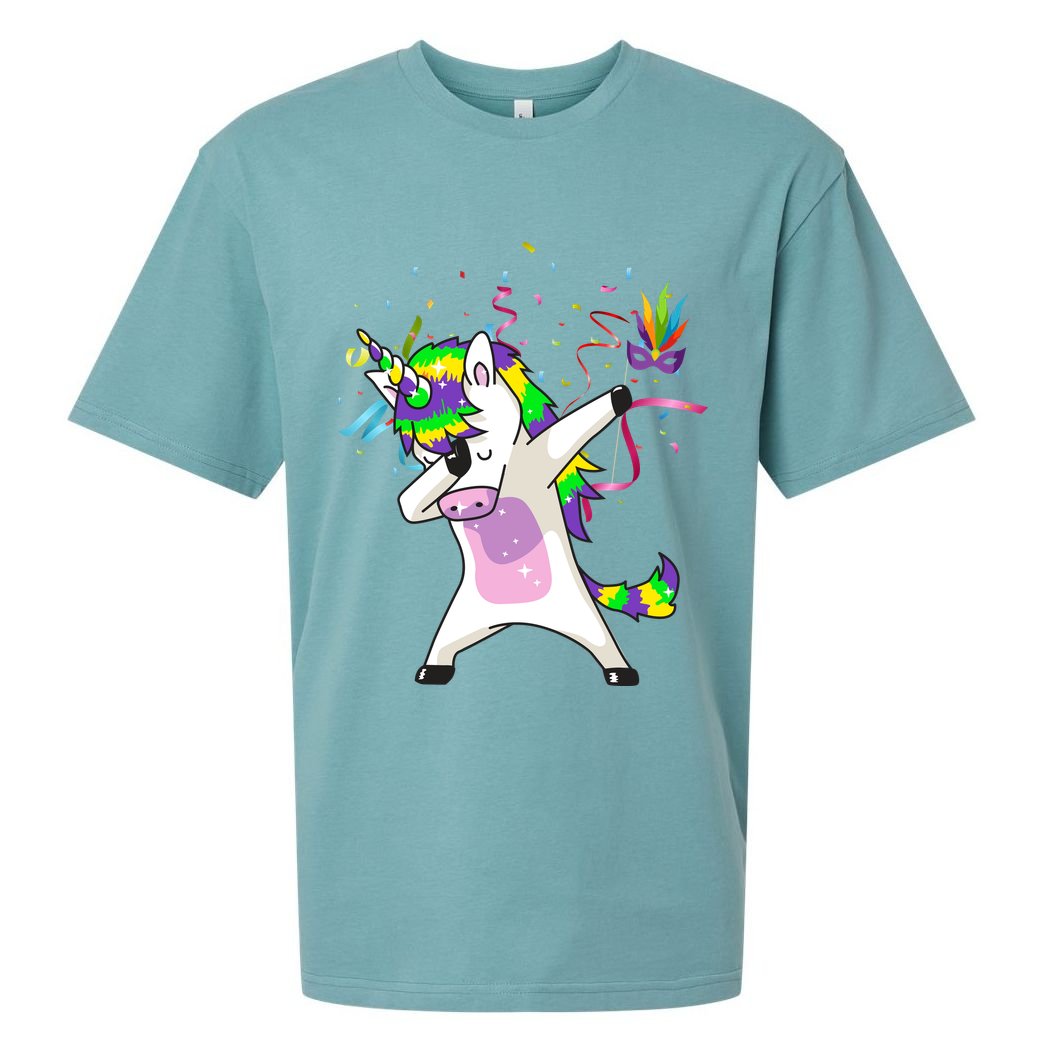 Mardi Gras Unicorn Celebration Sueded Cloud Jersey T-Shirt