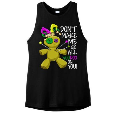 Mardi Gras Voodoo Doll Ladies PosiCharge Tri-Blend Wicking Tank