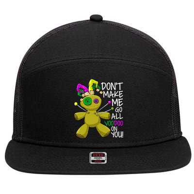 Mardi Gras Voodoo Doll 7 Panel Mesh Trucker Snapback Hat