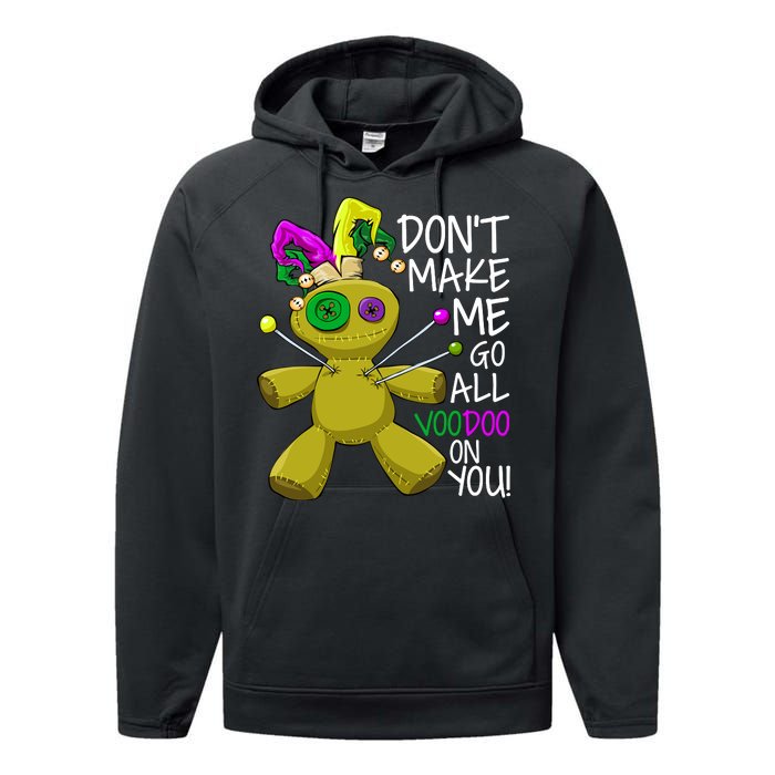 Mardi Gras Voodoo Doll Performance Fleece Hoodie