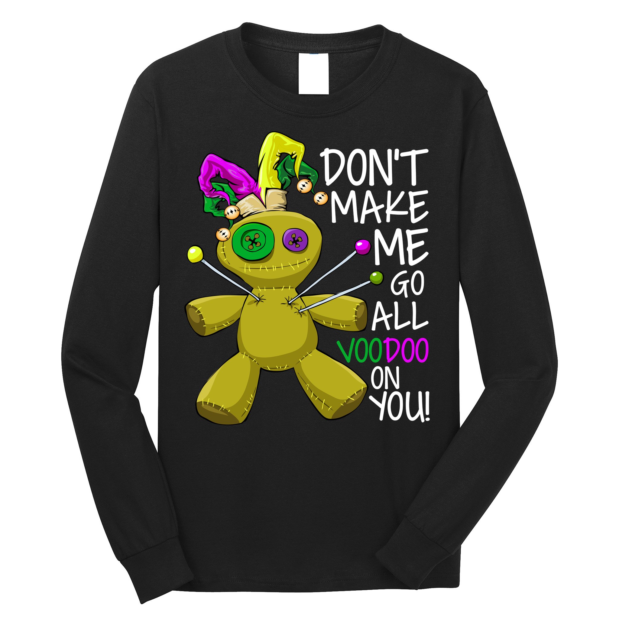 Mardi Gras Voodoo Doll Long Sleeve Shirt