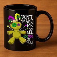 Mardi Gras Voodoo Doll 11oz C Handle Ceramic Mug