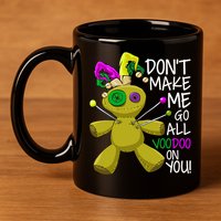 Mardi Gras Voodoo Doll 11oz C Handle Ceramic Mug