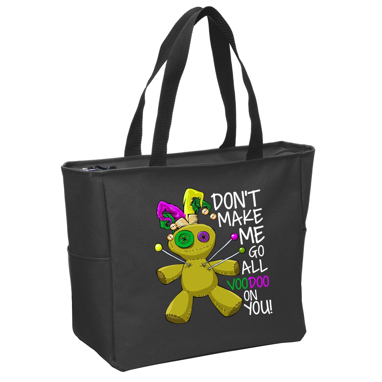Mardi Gras Voodoo Doll Zip Tote Bag