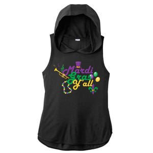 Mardi Gras Y'all Ladies PosiCharge Tri-Blend Wicking Draft Hoodie Tank