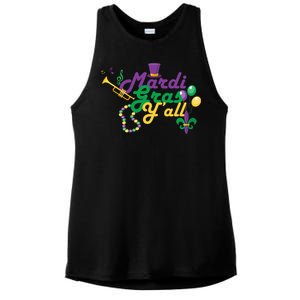 Mardi Gras Y'all Ladies PosiCharge Tri-Blend Wicking Tank