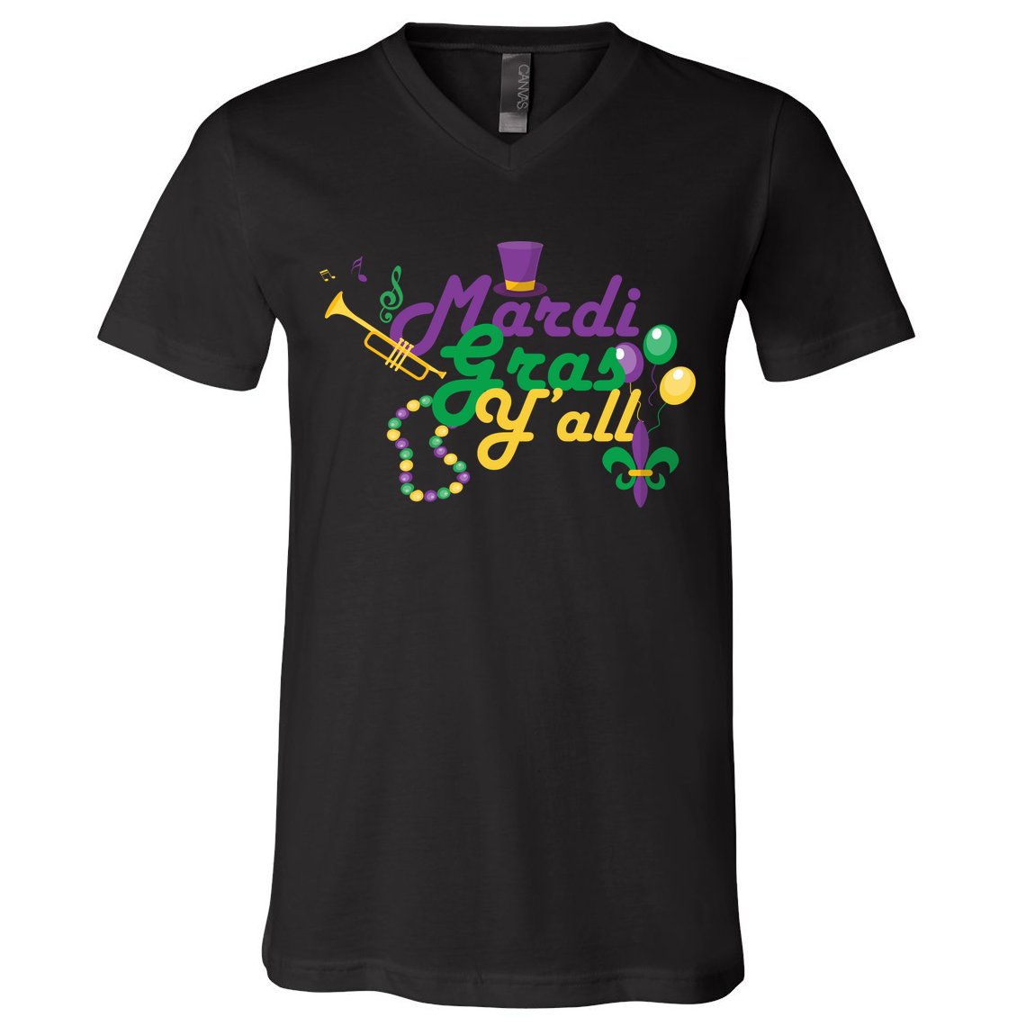 Mardi Gras Y'all V-Neck T-Shirt