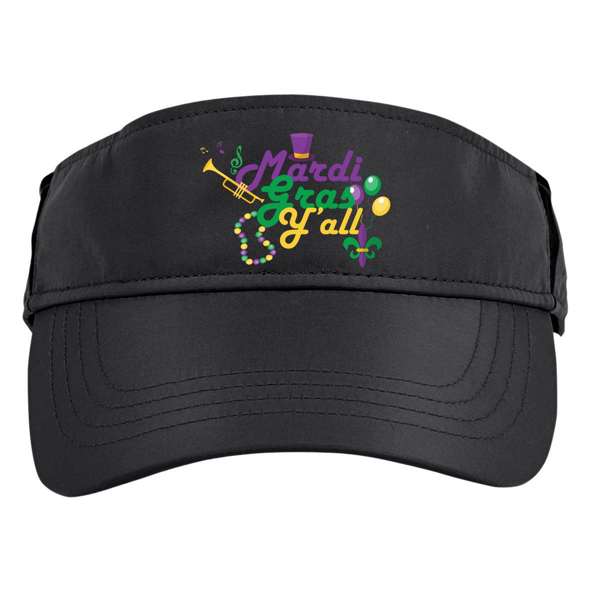 Mardi Gras Y'all Adult Drive Performance Visor