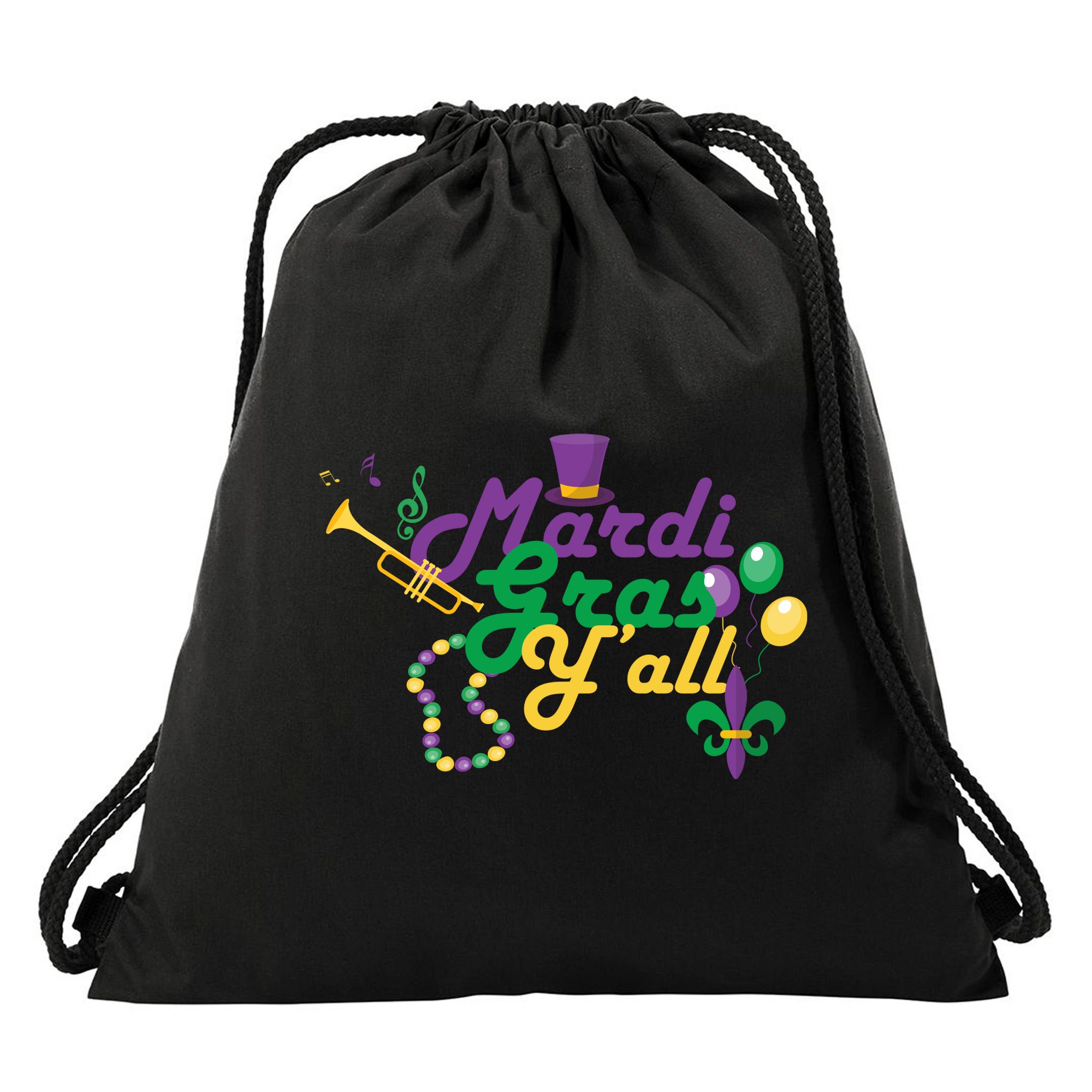 Mardi Gras Y'all Drawstring Bag
