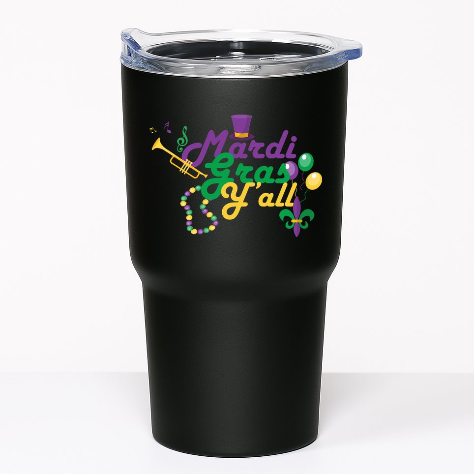 Mardi Gras Y'all Tumbler