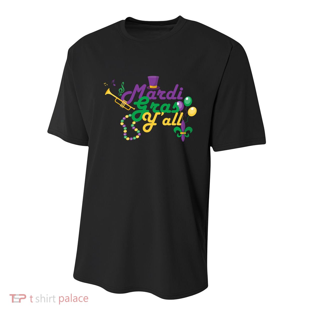 Mardi Gras Y'all Youth Performance Sprint T-Shirt