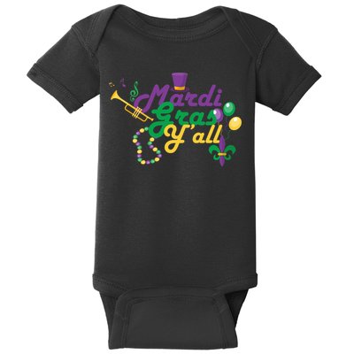 Mardi Gras Y'all Baby Bodysuit
