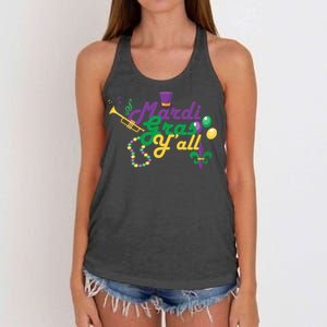 Mardi Gras Y'all Women's Knotted Racerback Tank