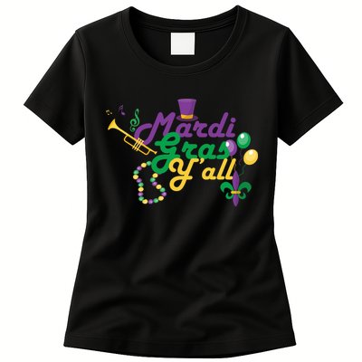 Mardi Gras Y'all Womens T-Shirt