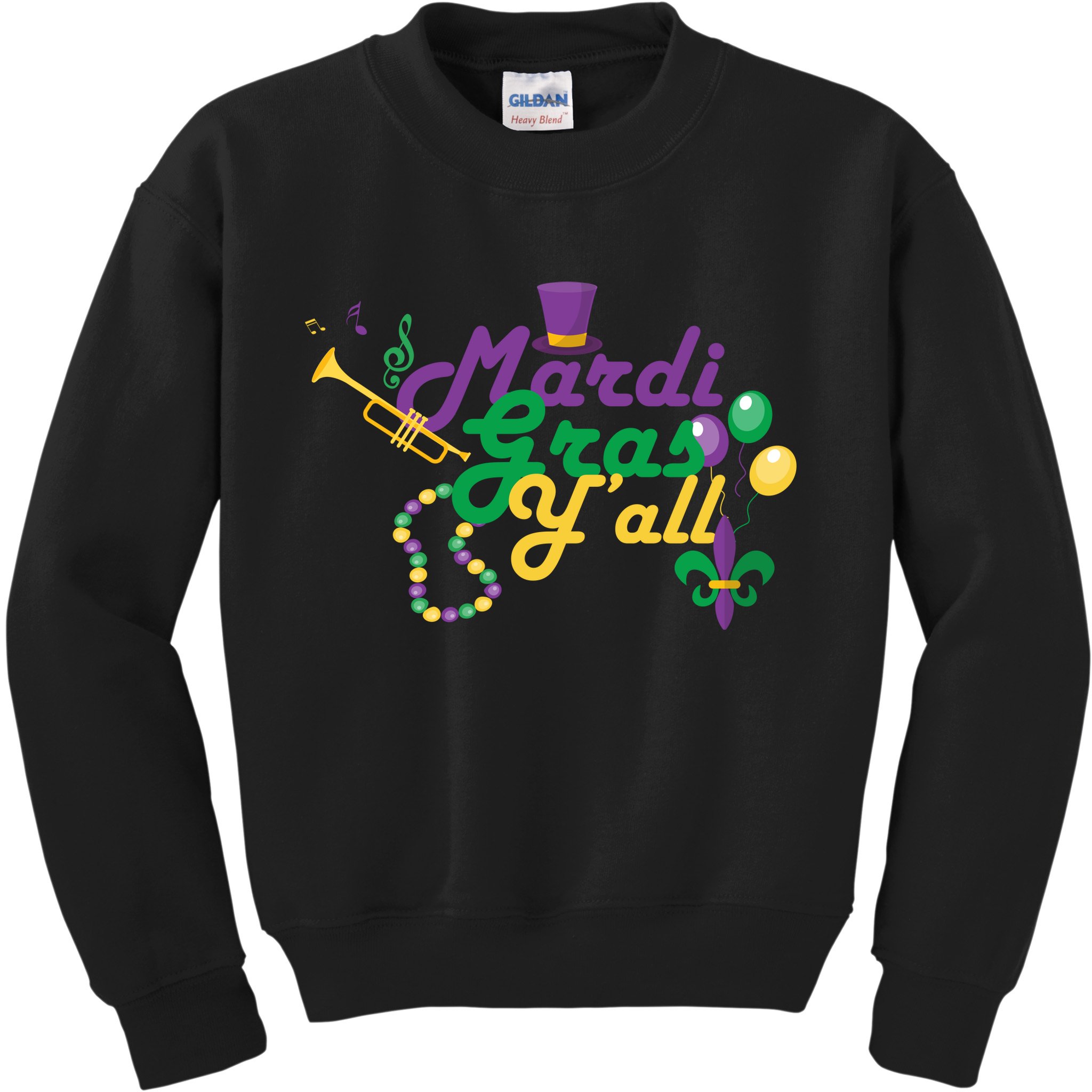 Mardi Gras Y'all Kids Sweatshirt