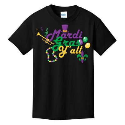 Mardi Gras Y'all Kids T-Shirt