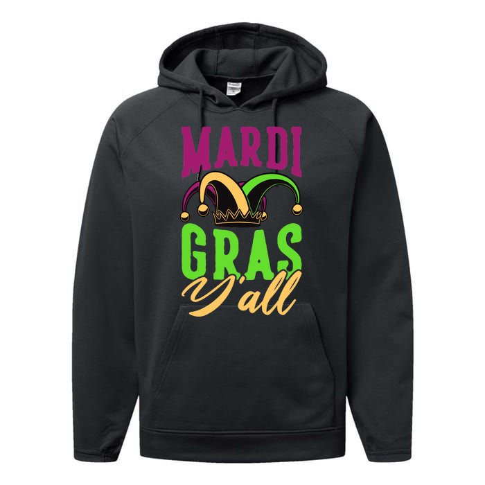 Mardi Gras Y'all Cute Performance Fleece Hoodie