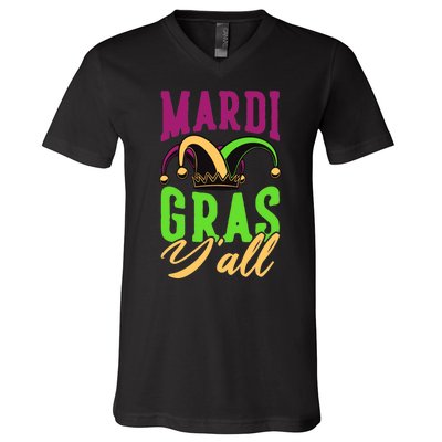 Mardi Gras Y'all Cute V-Neck T-Shirt