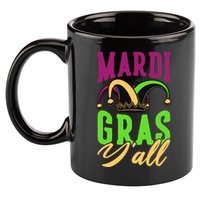Mardi Gras Y'all Cute 11oz C Handle Ceramic Mug