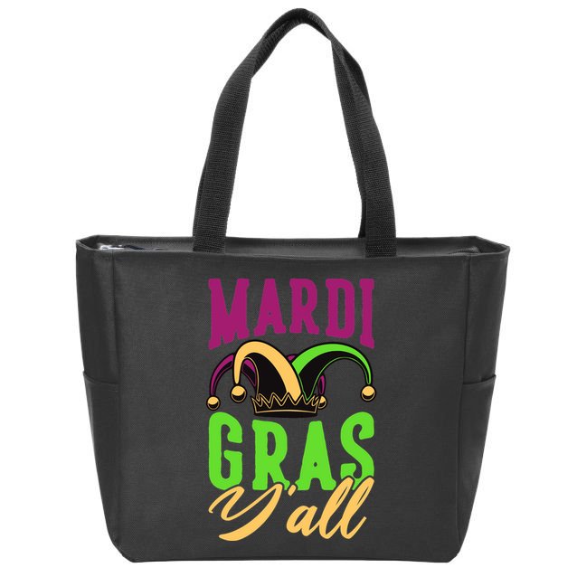 Mardi Gras Y'all Cute Zip Tote Bag