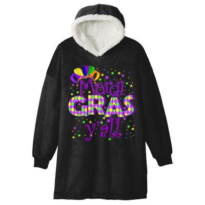 Mardi Gras Y'all New Orleans Party Hooded Wearable Blanket