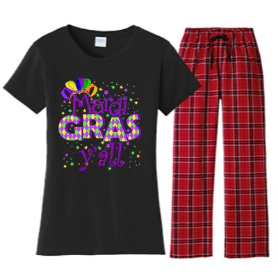 Mardi Gras Y'all New Orleans Party Women's Flannel Pajama Set