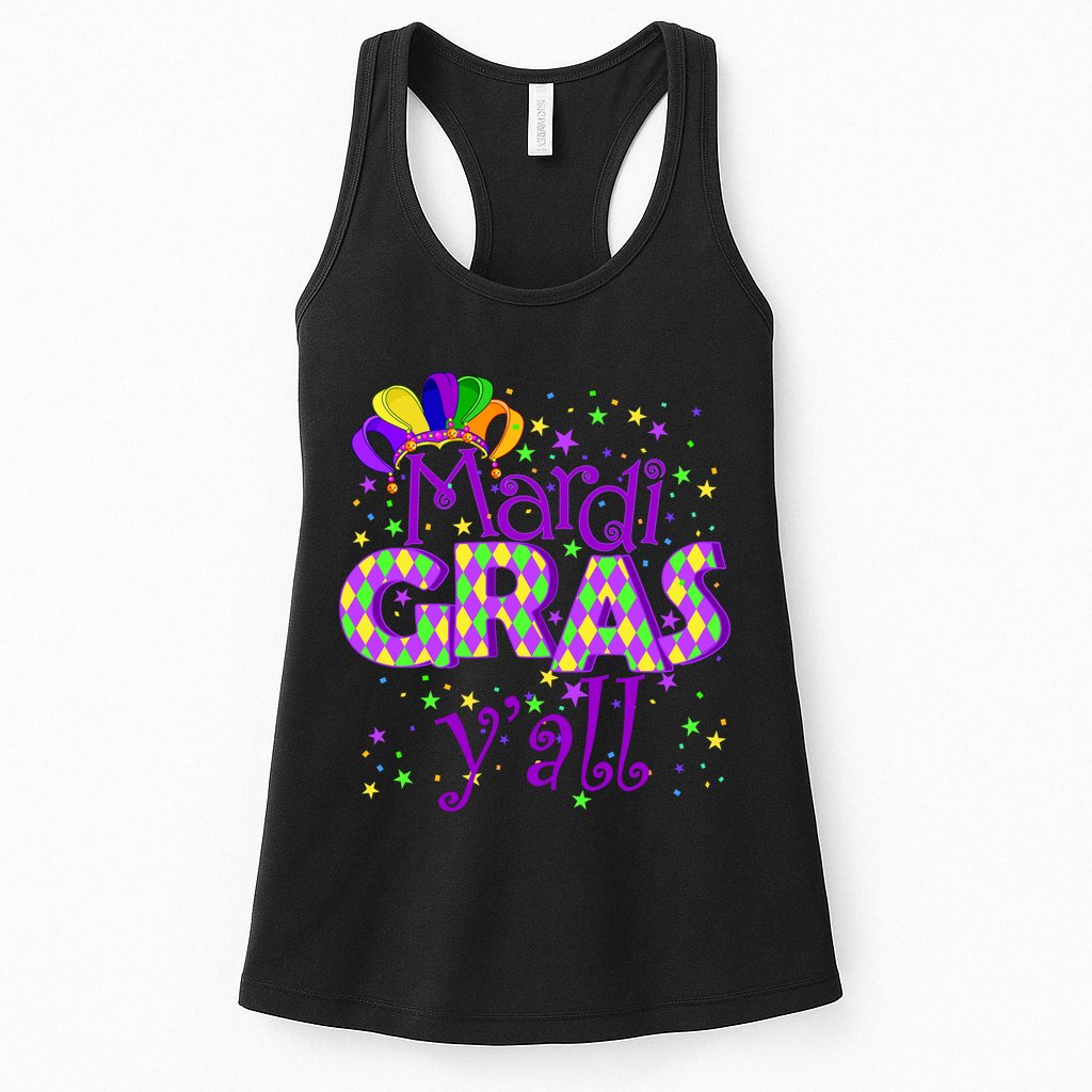 Mardi Gras Y'all New Orleans Party Womens Tank Top
