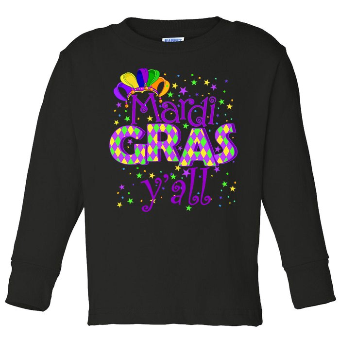 Mardi Gras Y'all New Orleans Party Toddler Long Sleeve Shirt