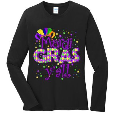 Mardi Gras Y'all New Orleans Party Ladies Long Sleeve Shirt