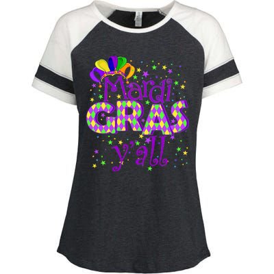 Mardi Gras Y'all New Orleans Party Enza Ladies Jersey Colorblock Tee