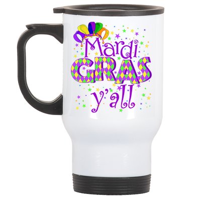 Mardi Gras Y'all New Orleans Party Stainless Steel Travel Mug