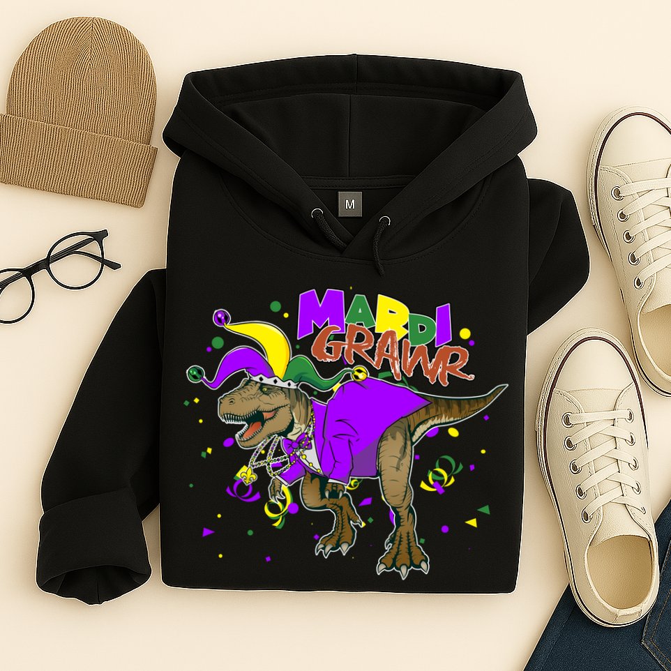 Mardi Grawr T-Rex Hoodie