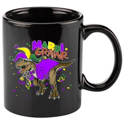 Mardi Grawr T-Rex 11oz C Handle Ceramic Mug