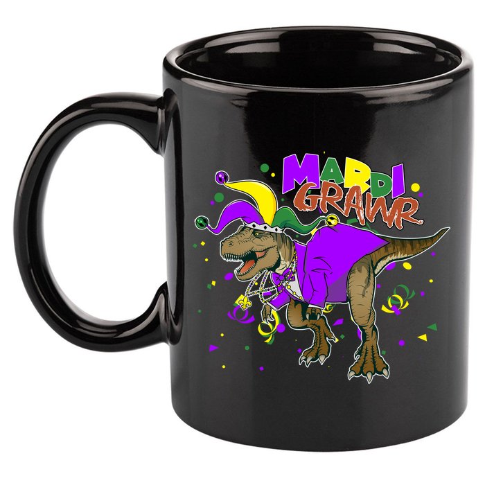 Mardi Grawr T-Rex 11oz C Handle Ceramic Mug