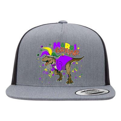 Mardi Grawr T-Rex Flat Bill Trucker Hat