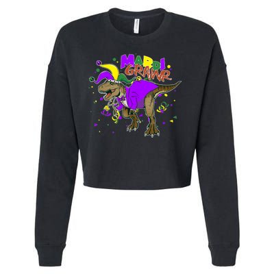 Mardi Grawr T-Rex Cropped Pullover Crew