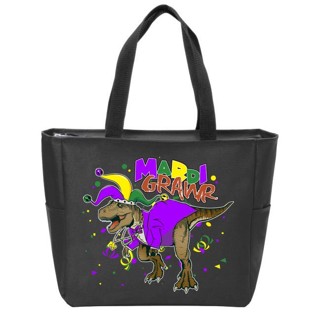Mardi Grawr T-Rex Zip Tote Bag