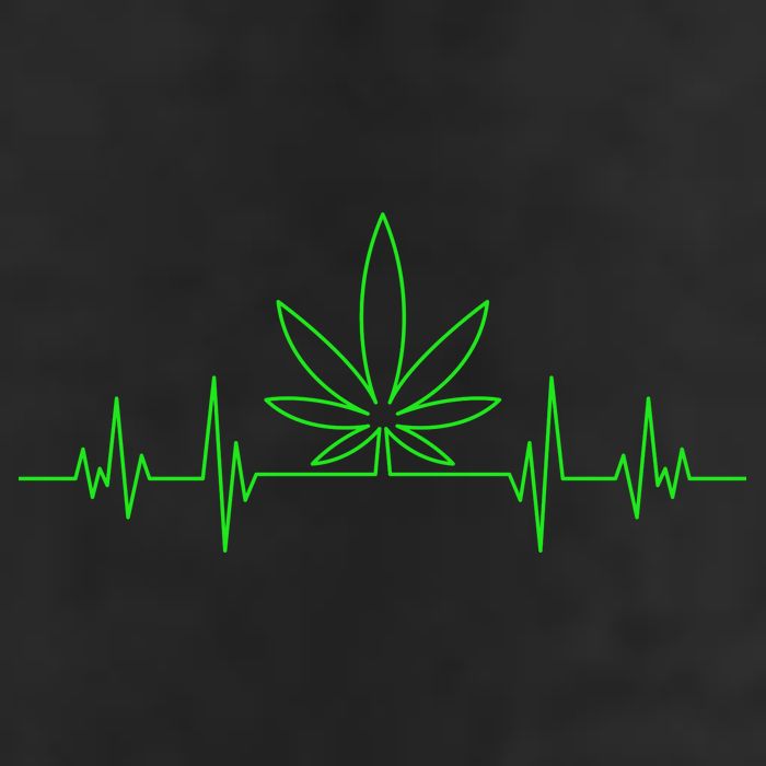 Marijuana Leaf Heartbeat Cool Comfort Performance Bucket Hat