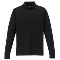 Marijuana Leaf Heartbeat Performance Long Sleeve Polo