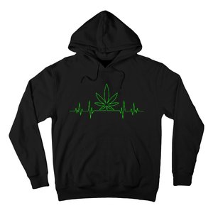 Marijuana Leaf Heartbeat Hoodie