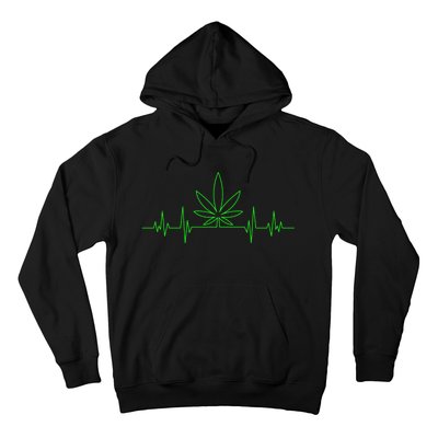 Marijuana Leaf Heartbeat Hoodie