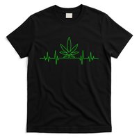 Marijuana Leaf Heartbeat T-Shirt