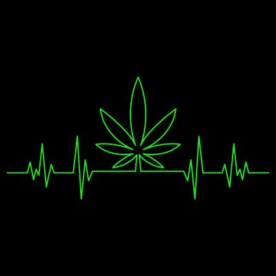 Marijuana Leaf Heartbeat T-Shirt