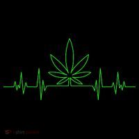 Marijuana Leaf Heartbeat T-Shirt