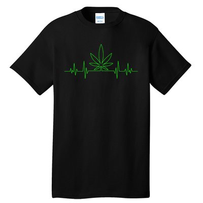 Marijuana Leaf Heartbeat Tall T-Shirt