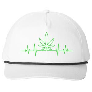 Marijuana Leaf Heartbeat Snapback Five-Panel Rope Hat